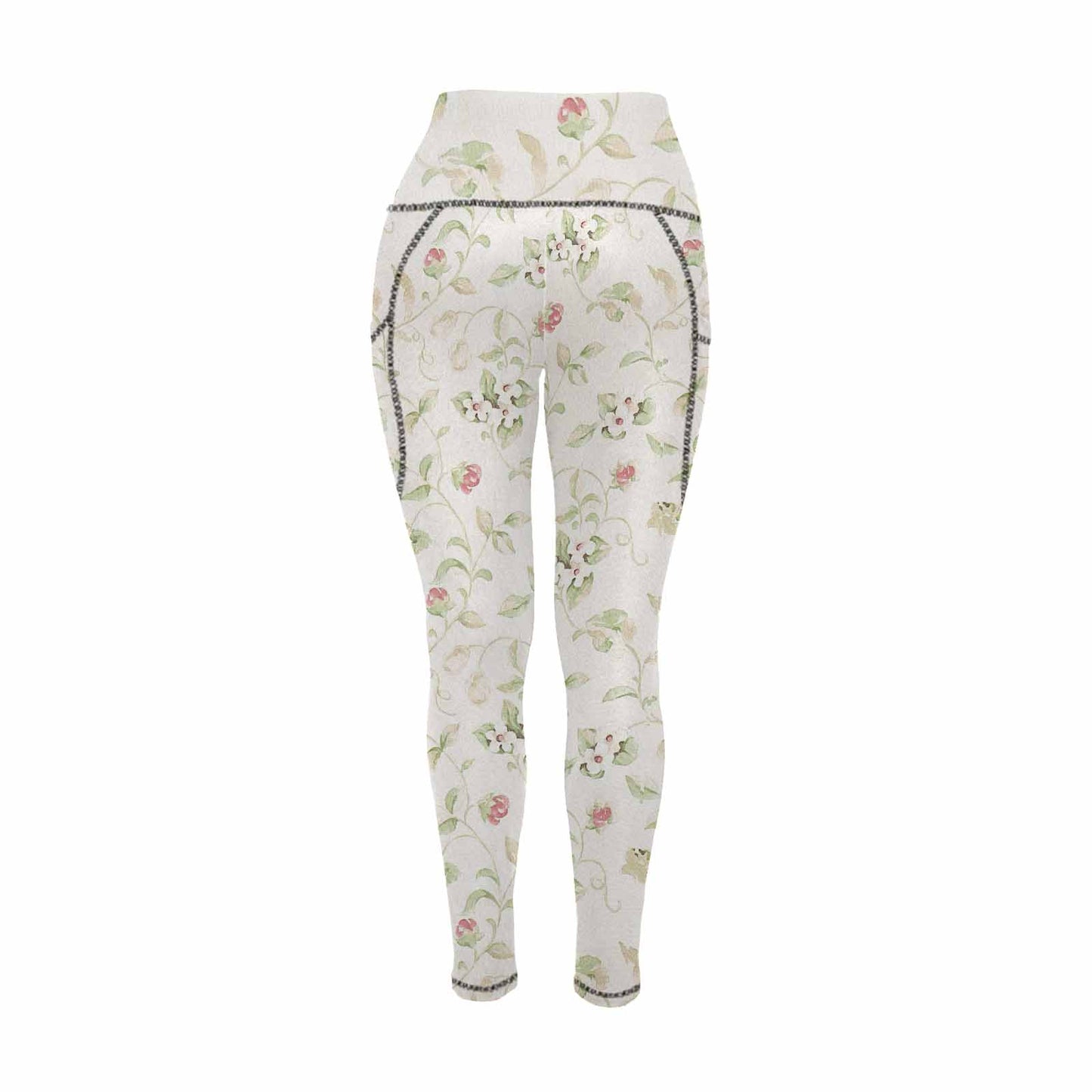 Floral 2, active wear leggings, outside surge, design 12