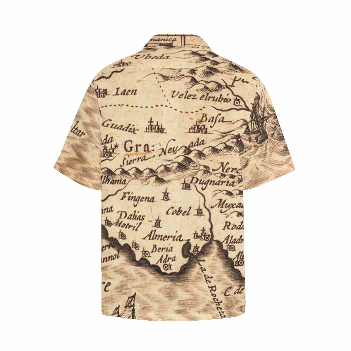 Antique Map design Hawaiian mens shirt, Design 25