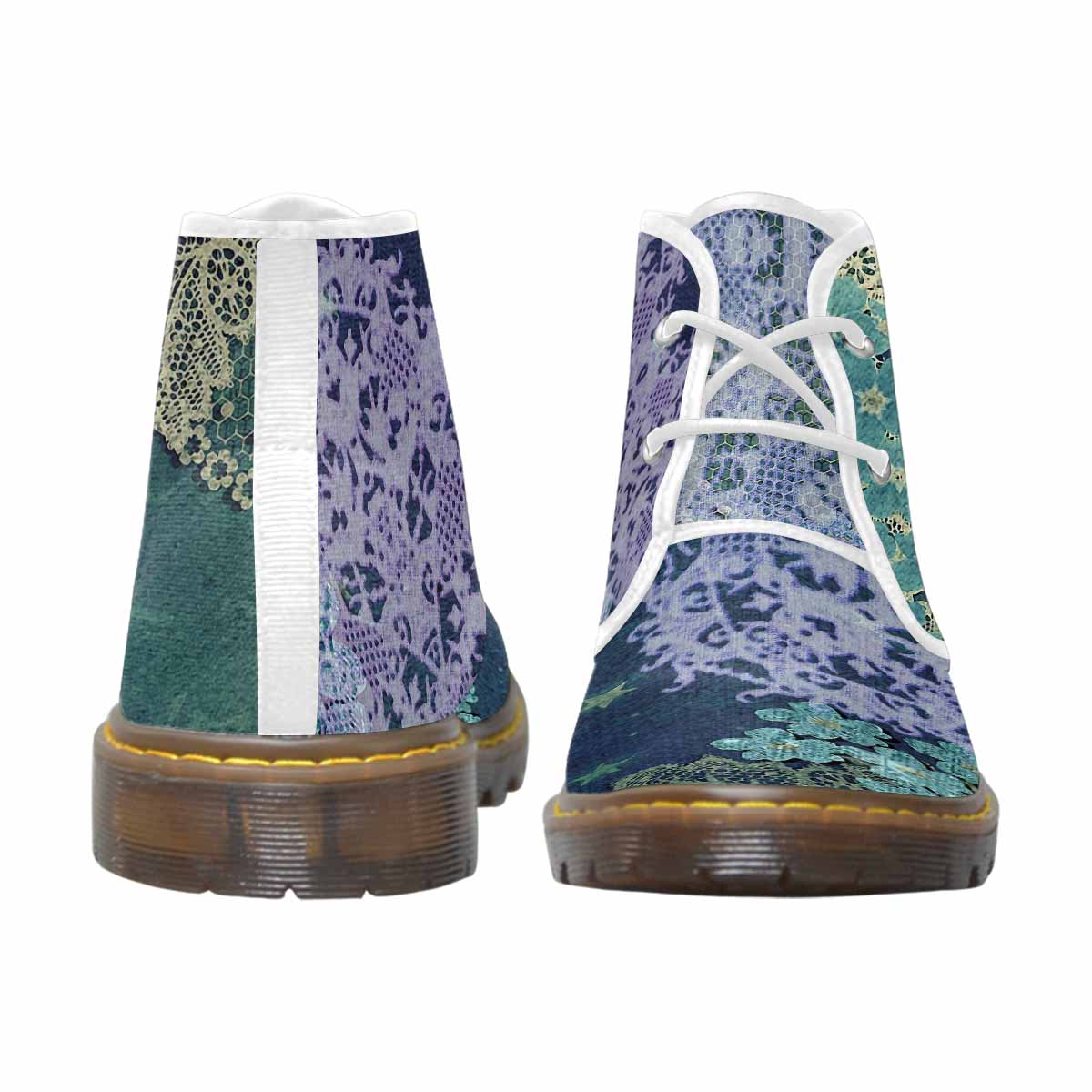 Lace Print, Cute comfy womens Chukka boots, design 05