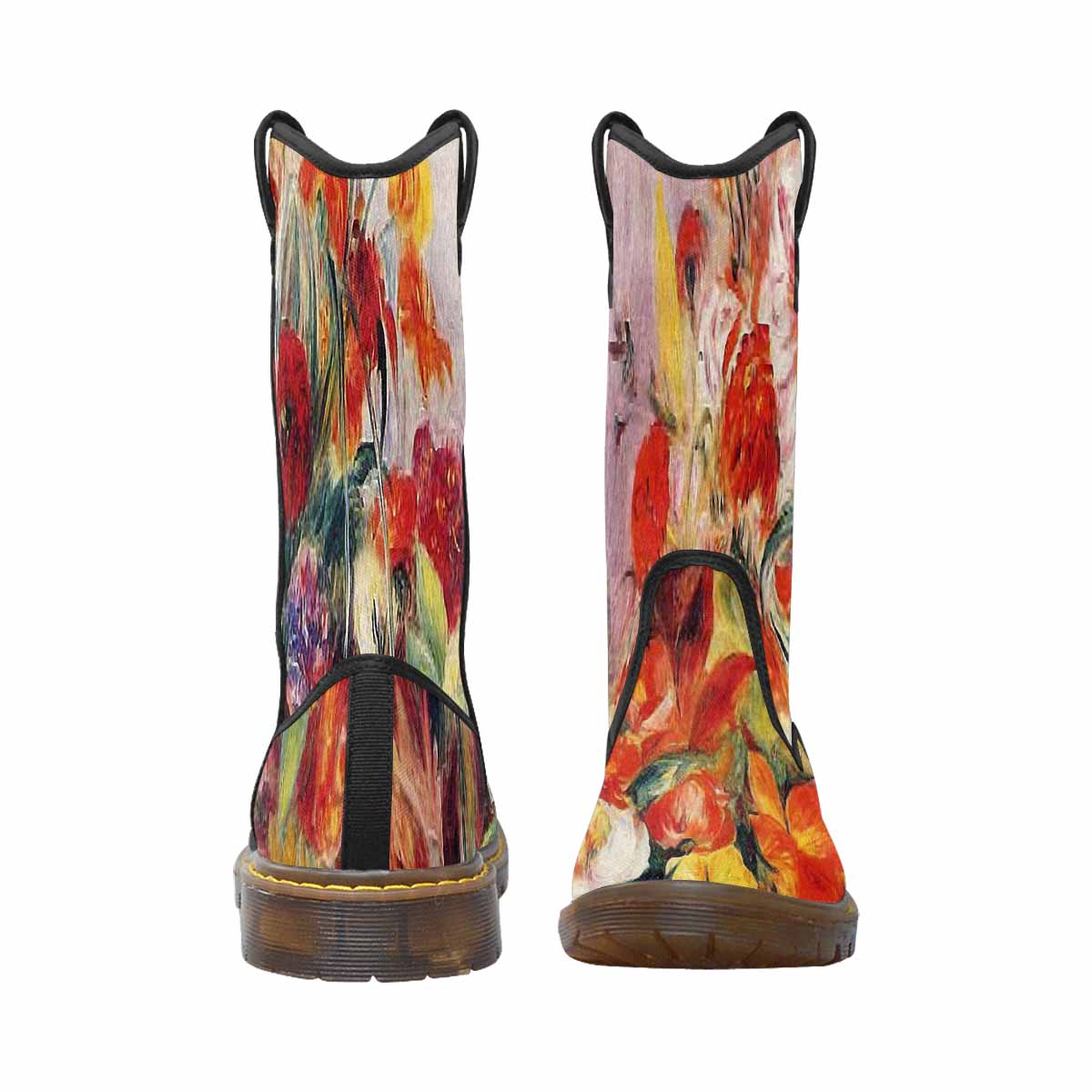 Vintage floral print, western lumber boots Design 19