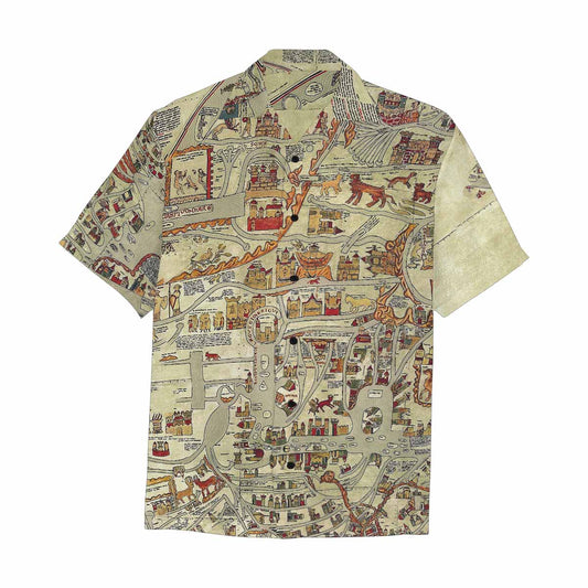 Antique Map design Hawaiian mens shirt, Design 27