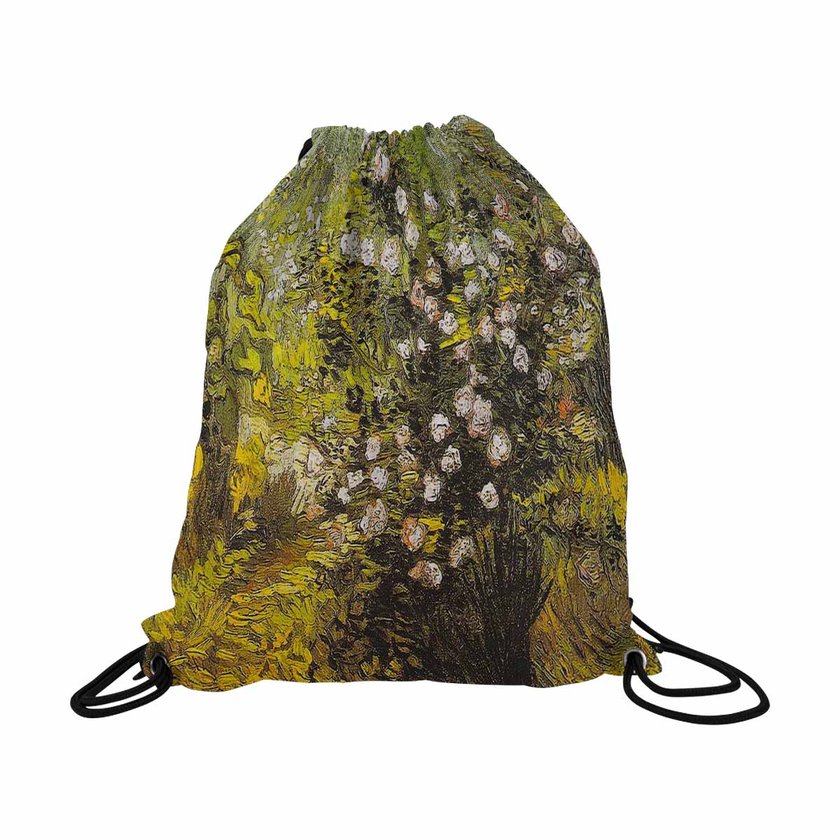 Vintage Floral print, DRAWSTRING BAG, LARGE, Design 05