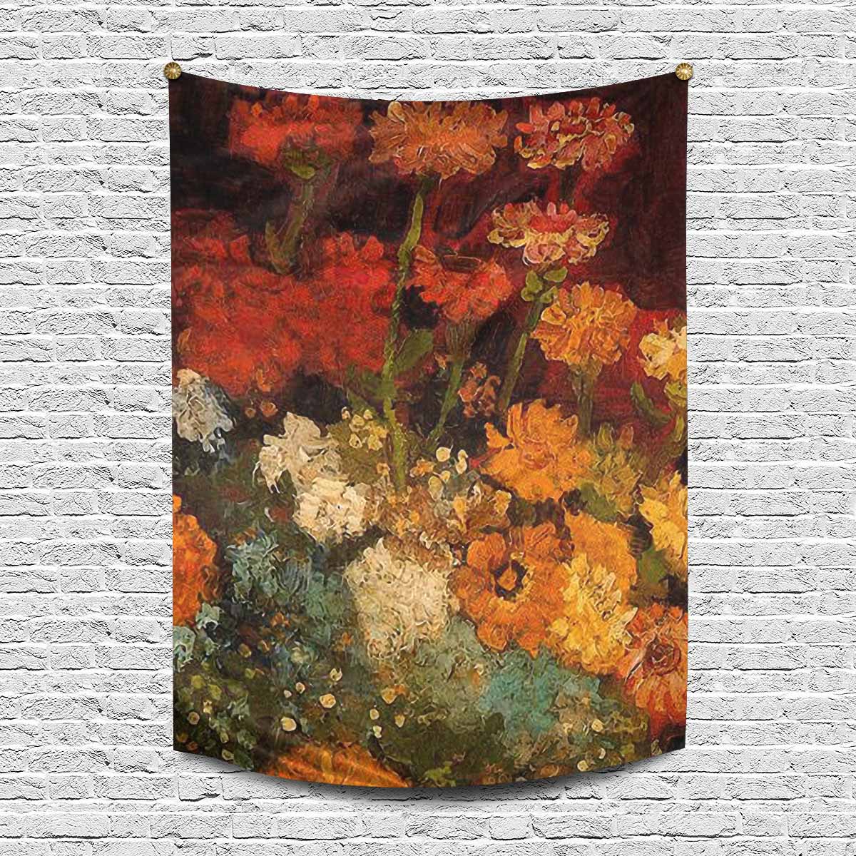 Vintage floral TAPESTRY, LARGE 60 x 80 in, Vertical, Design 31