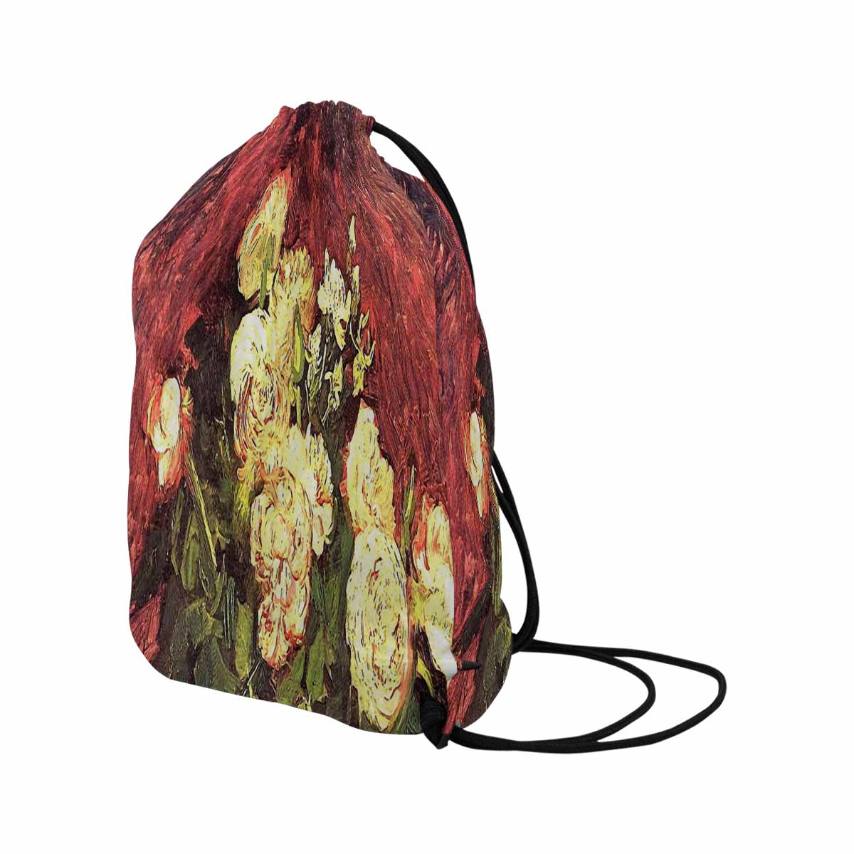 Vintage Floral print, DRAWSTRING BAG, LARGE, Design 27