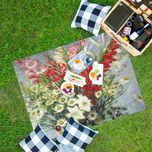 Vintage Floral waterproof picnic mat, 69 x 55in, Design 43