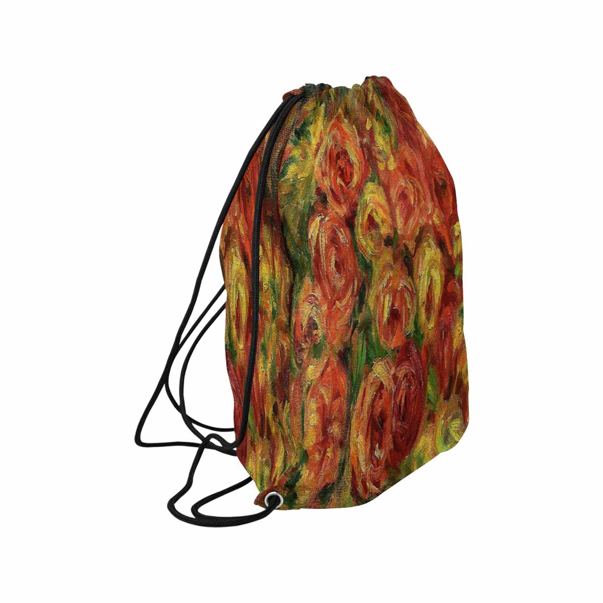 Vintage Floral print, DRAWSTRING BAG, LARGE, Design 18