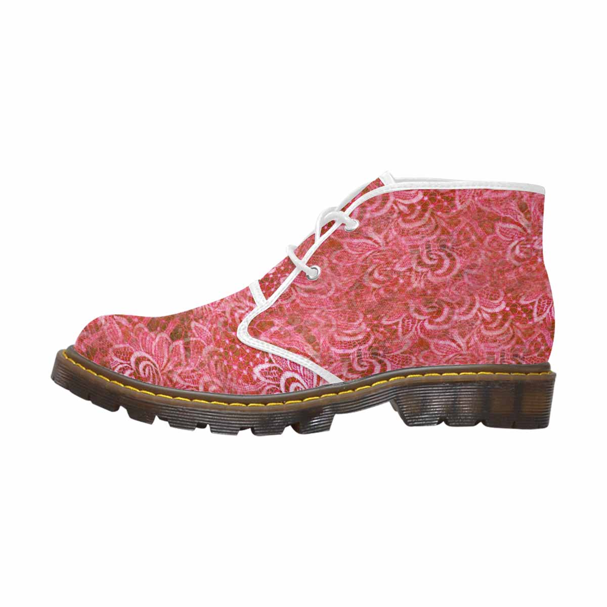 Lace Print, Cute comfy womens Chukka boots, design 33