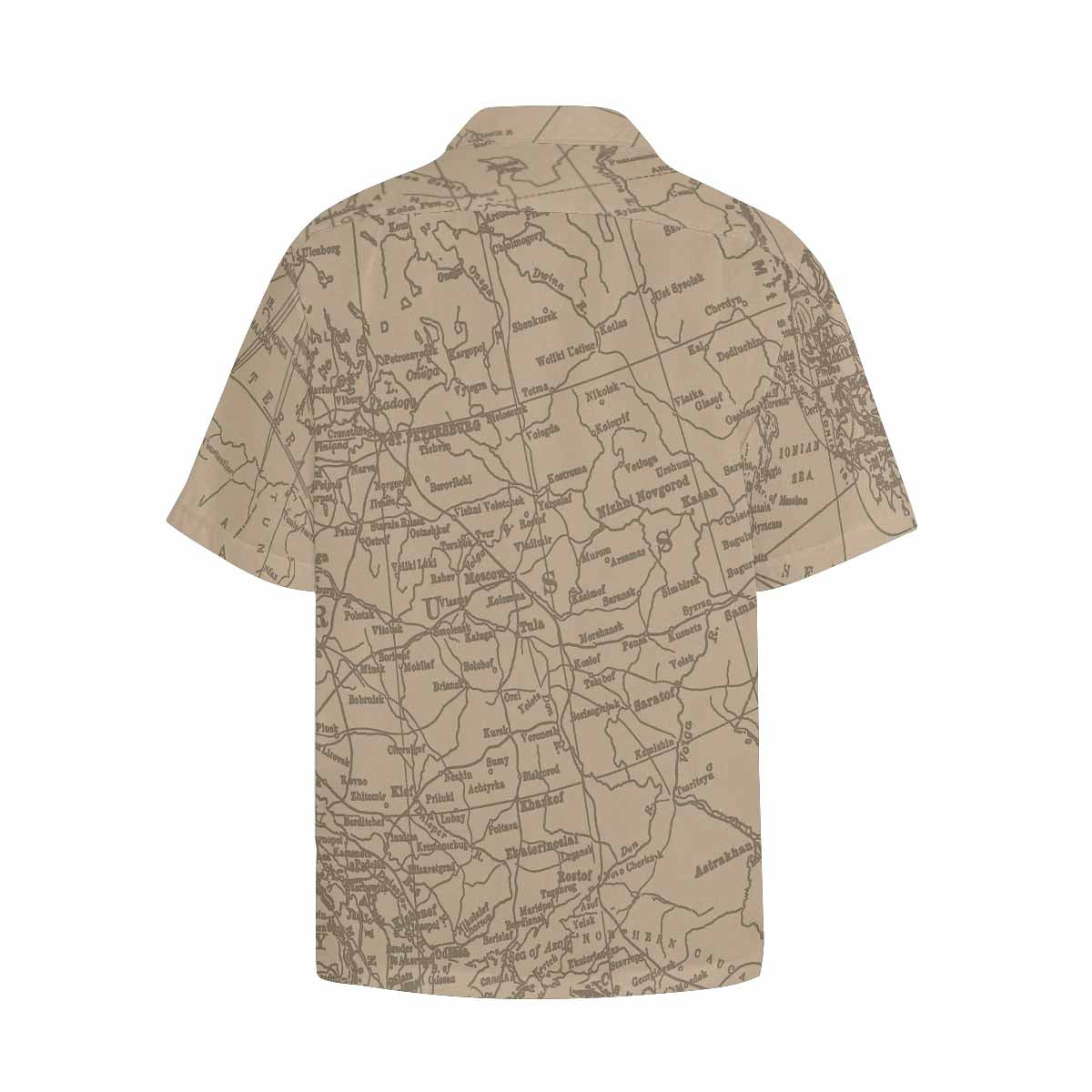 Antique Map design Hawaiian mens shirt, Design 54