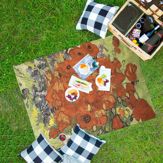 Vintage Floral waterproof picnic mat, 69 x 55in, Design 56