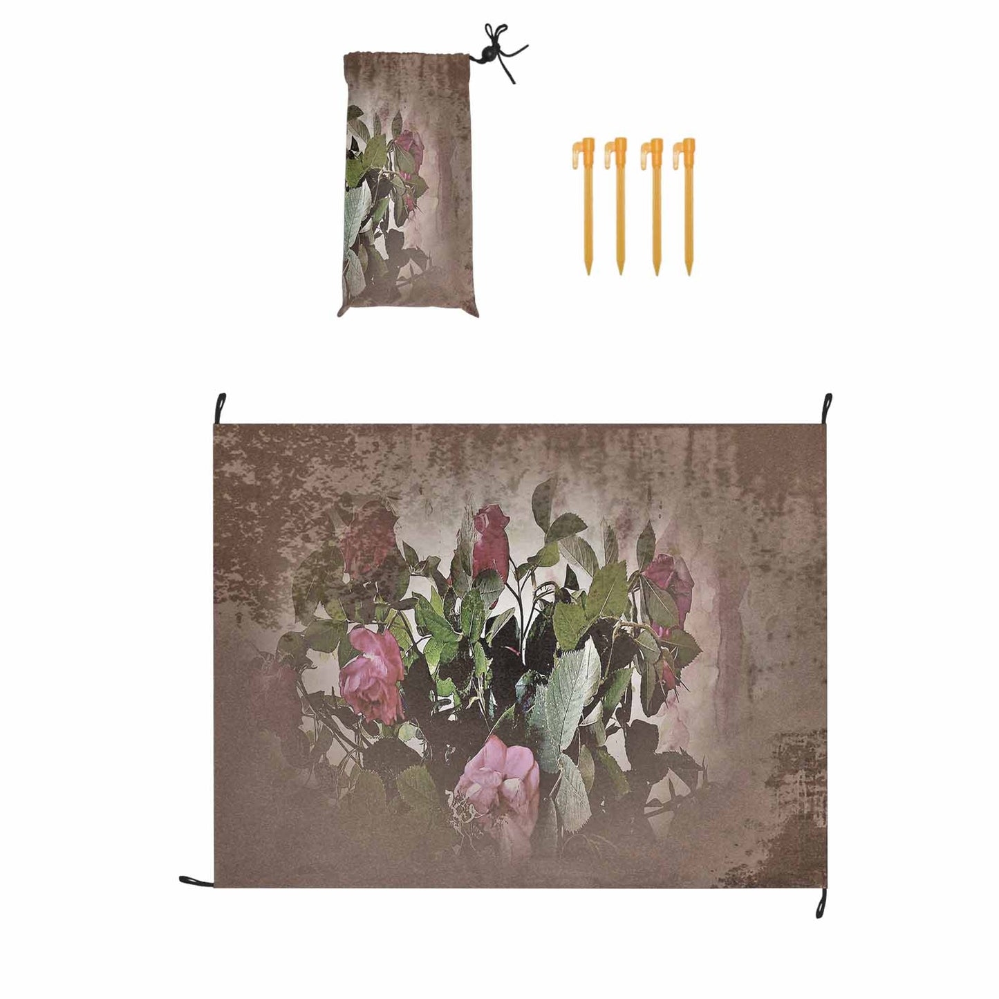 Vintage Floral waterproof picnic mat, 69 x 55in, Design 22x