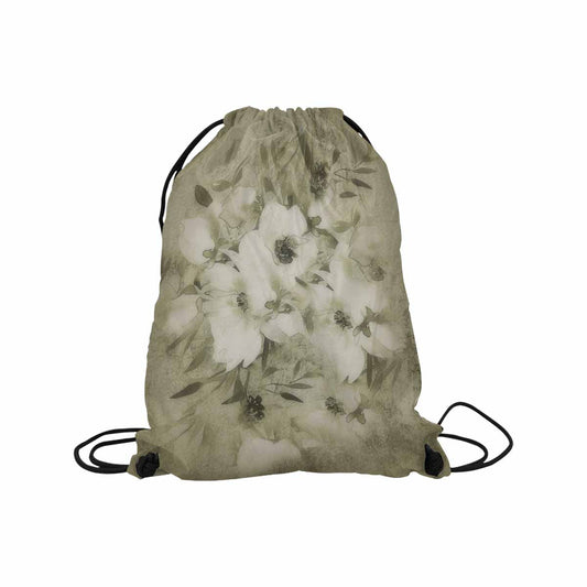 Vintage Floral print, DRAWSTRING BAG, MEDIUM, Design 03x