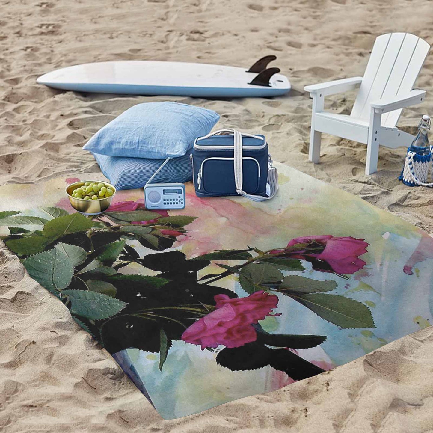 Vintage Floral waterproof picnic mat, 69 x 55in, Design 21