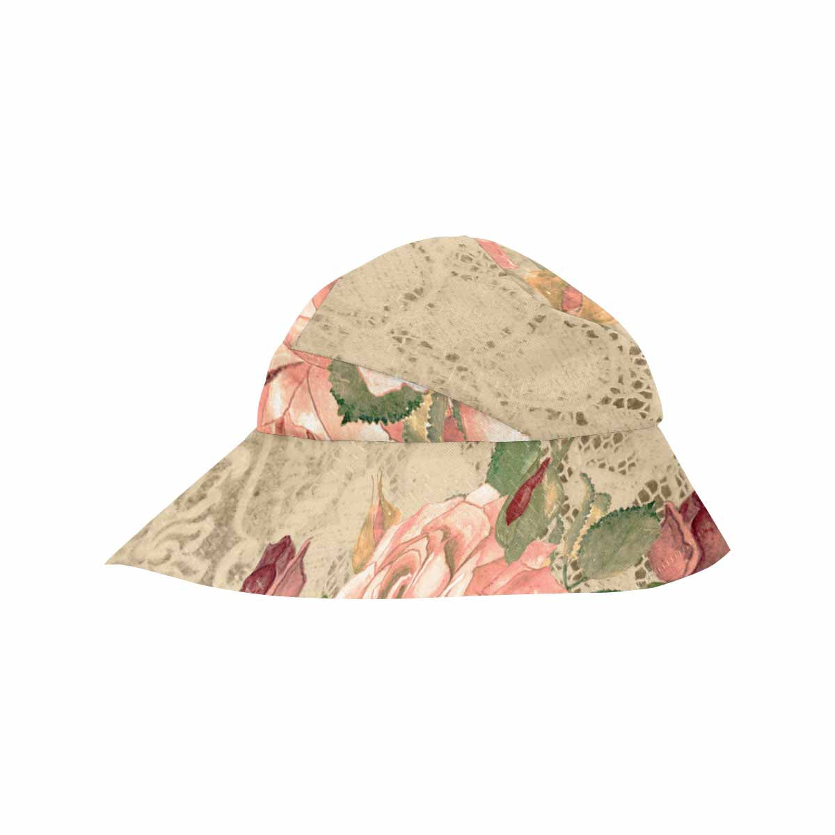 Victorian lace print, wide brim sunvisor Hat, outdoors hat, design 25