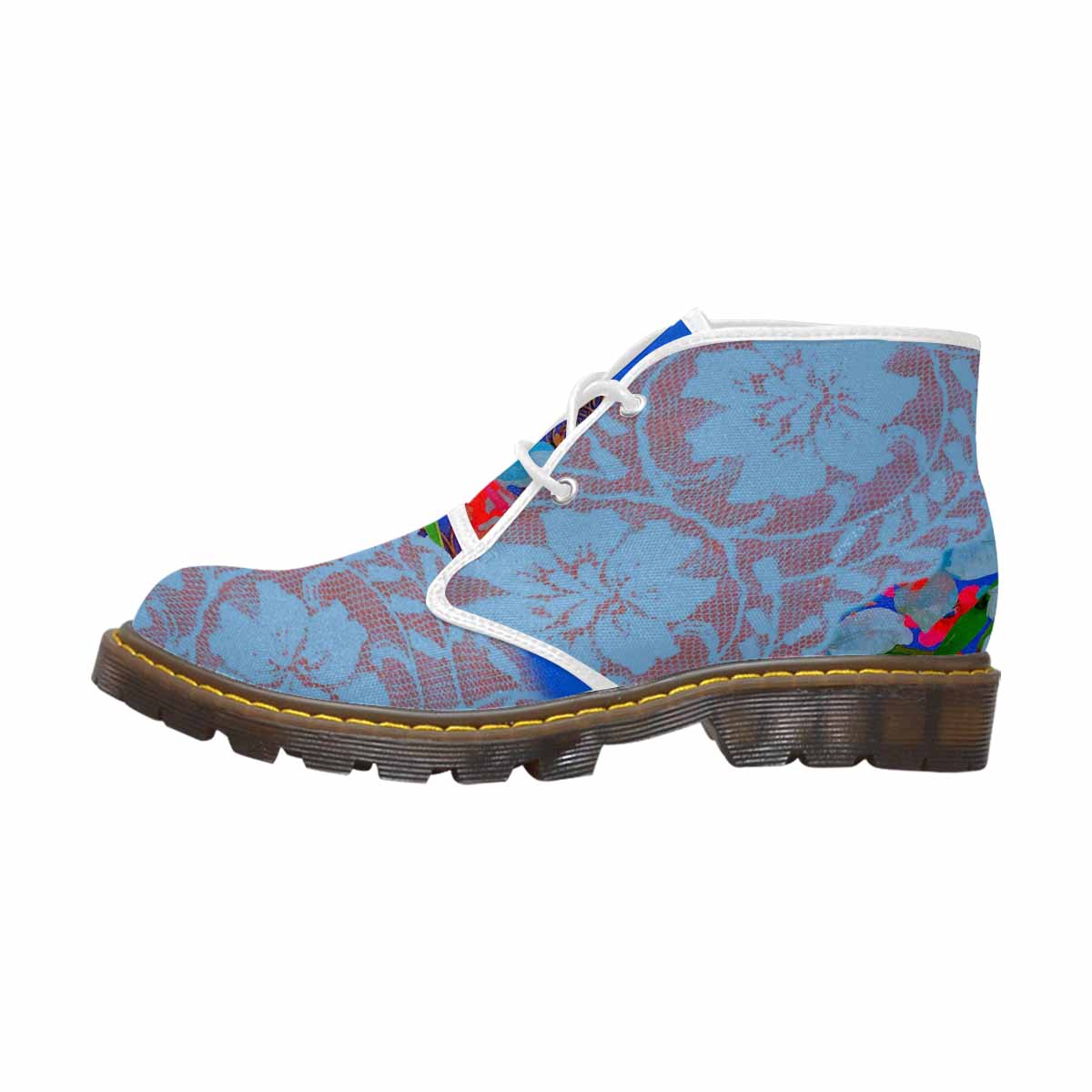 Lace Print, Cute comfy womens Chukka boots, design 46