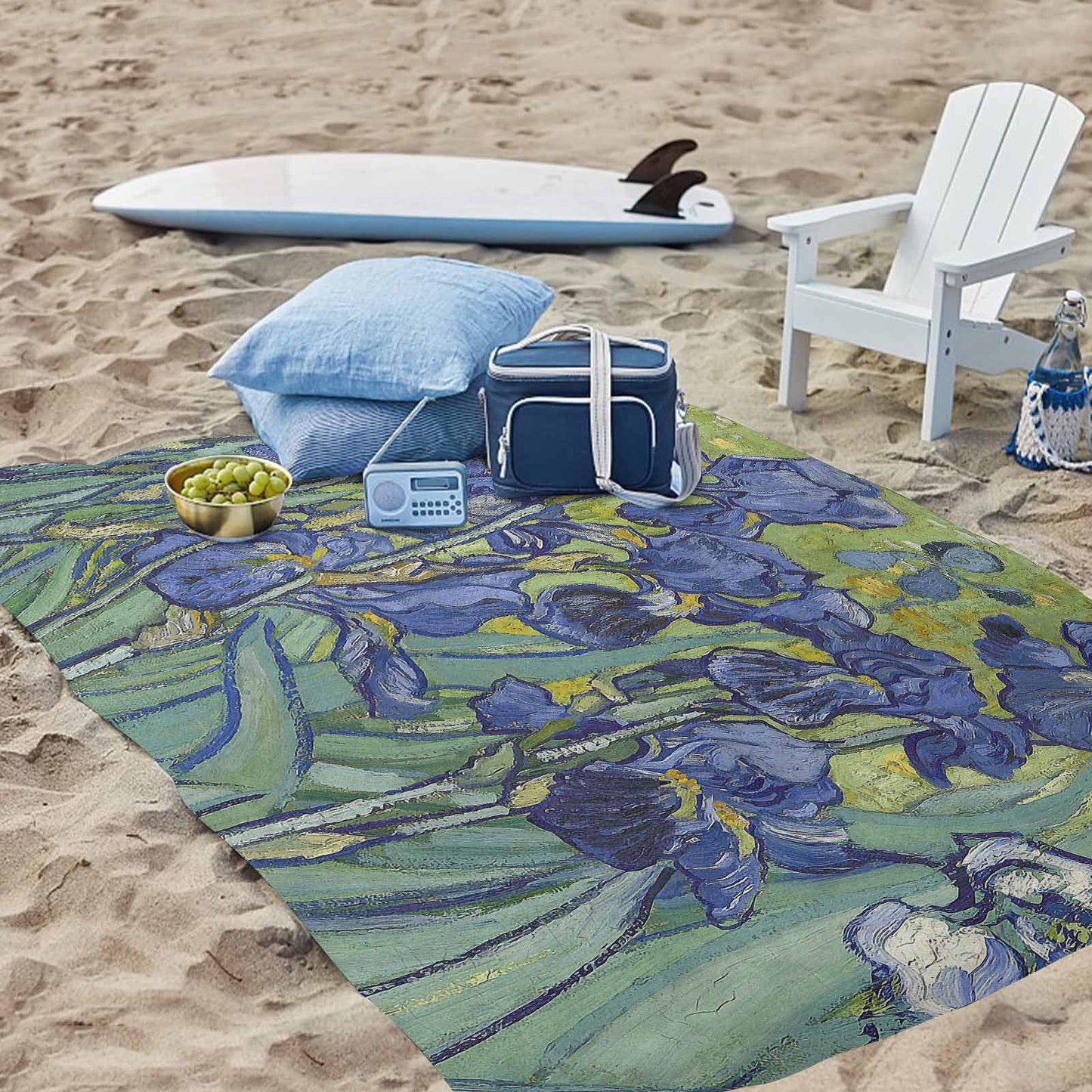 Vintage Floral waterproof picnic mat, 81 x 55in, Design 40