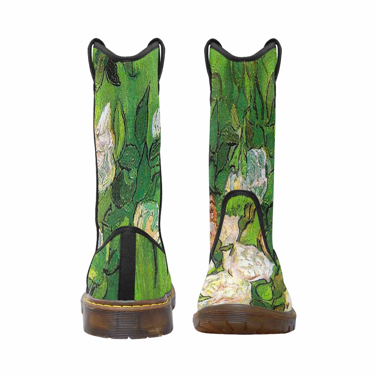 Vintage floral print, western lumber boots Design 06