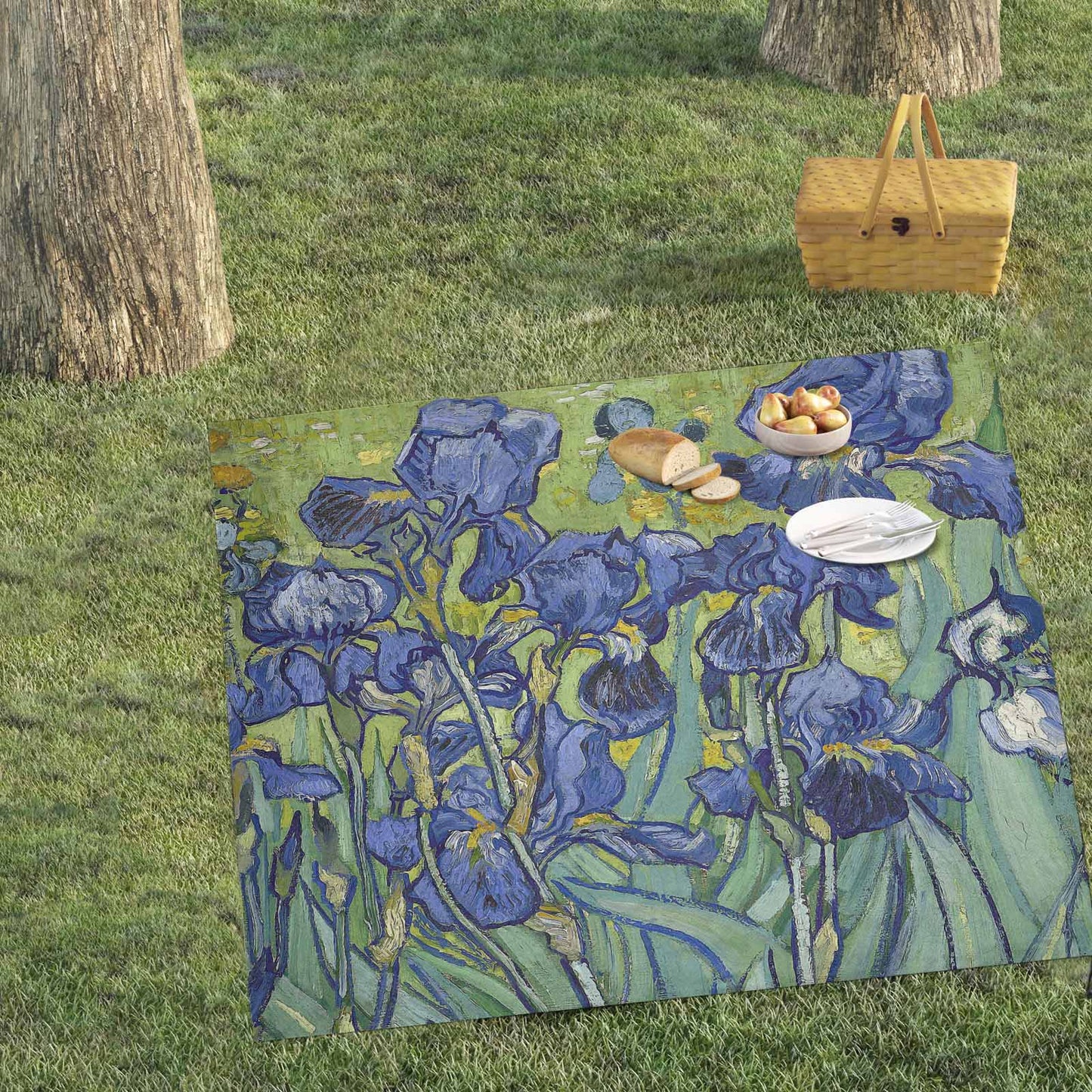 Vintage Floral waterproof picnic mat, 61 x 55in, Design 40