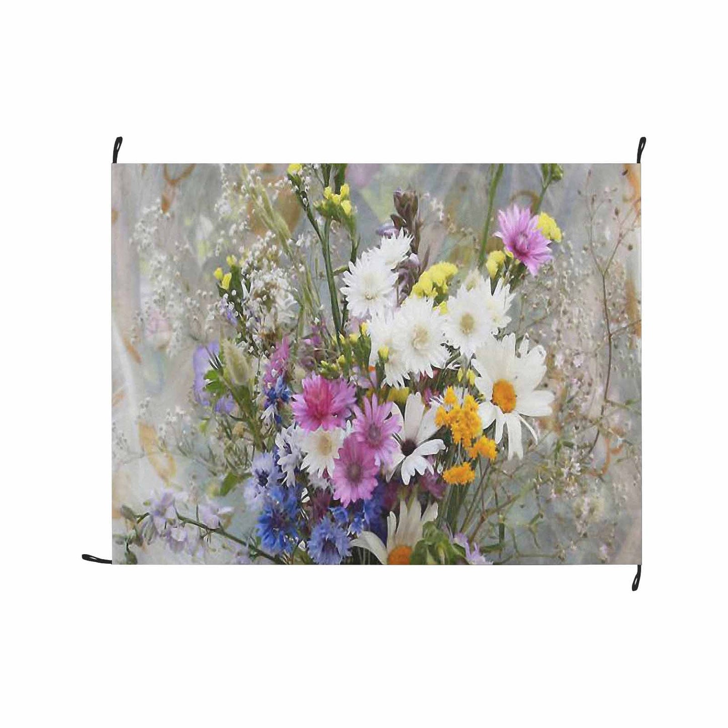 Vintage Floral waterproof picnic mat, 69 x 55in, Design 02