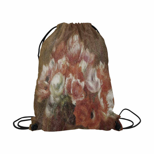 Vintage Floral print, DRAWSTRING BAG, LARGE, Design 15