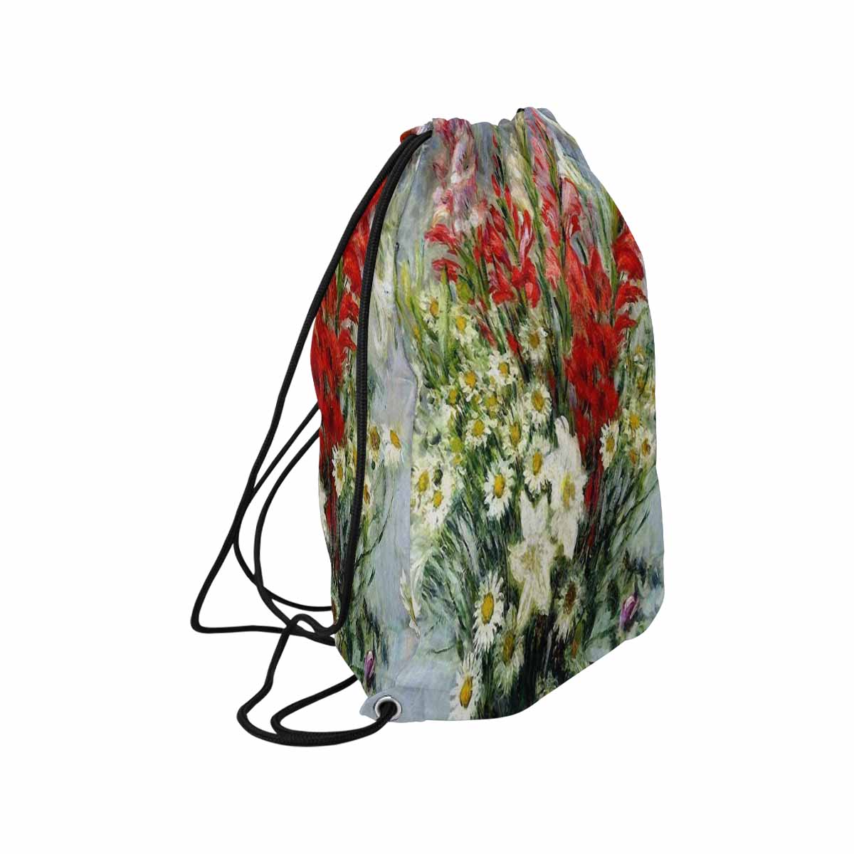 Vintage Floral print, DRAWSTRING BAG, LARGE, Design 43