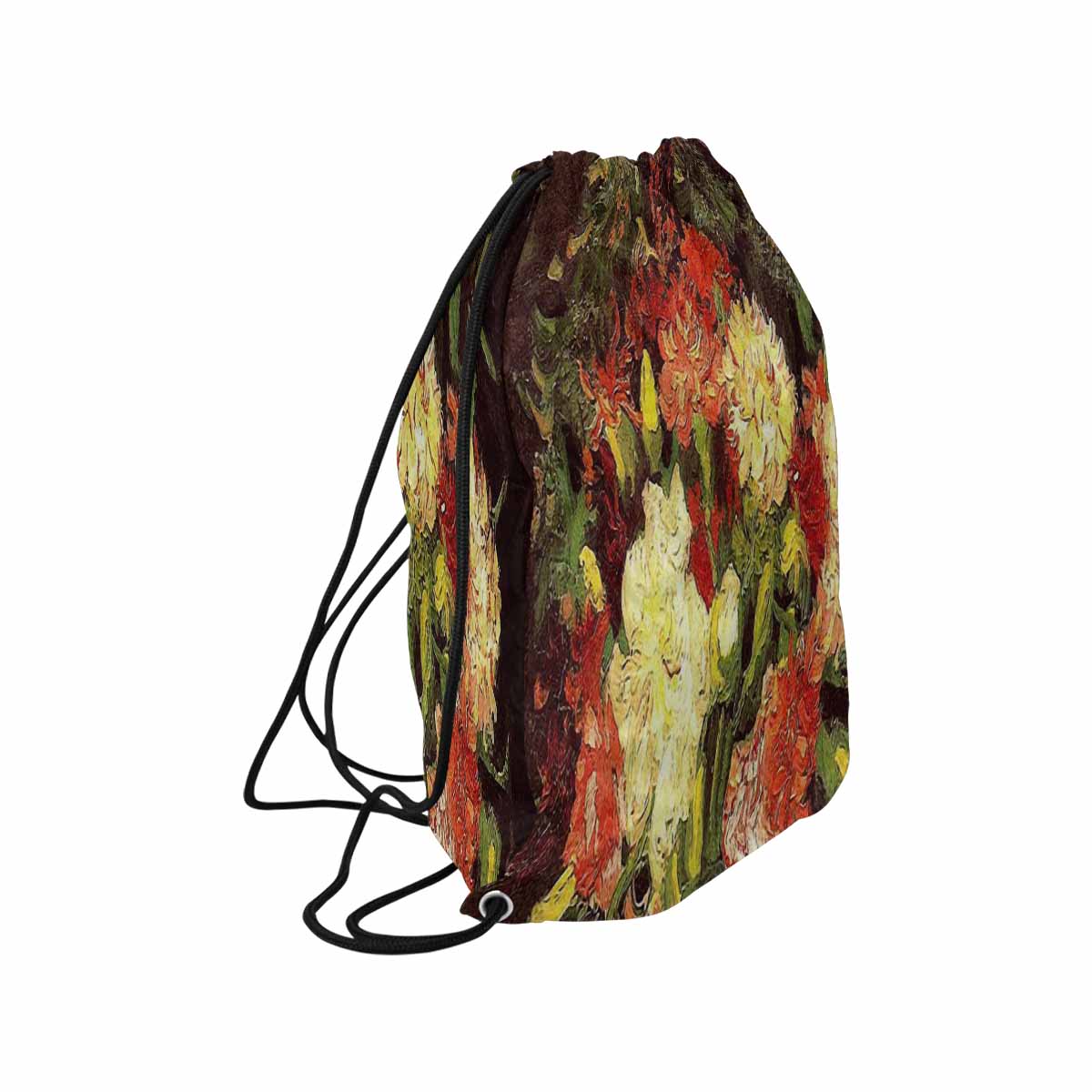 Vintage Floral print, DRAWSTRING BAG, LARGE, Design 33