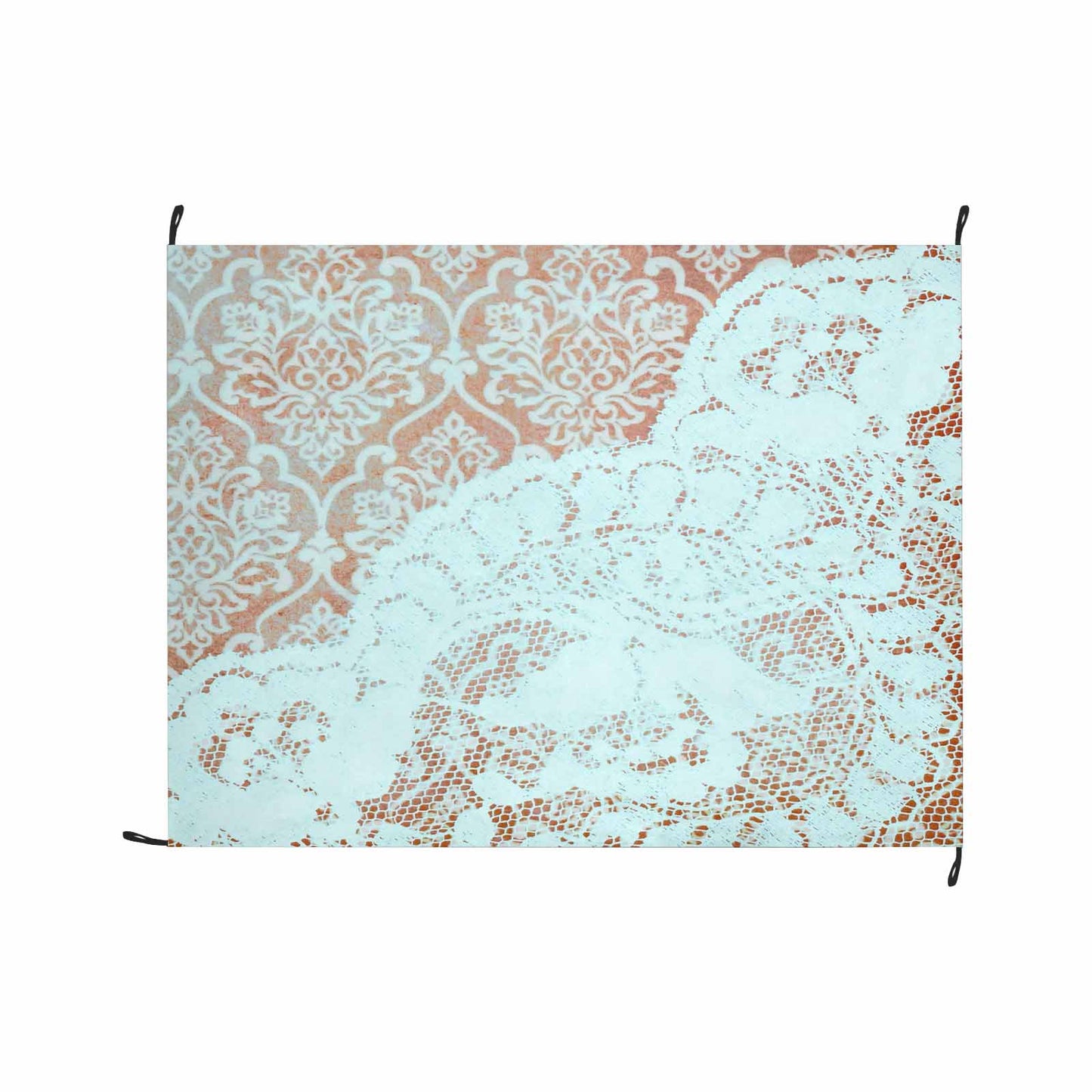 Victorian lace print waterproof picnic mat, 69 x 55in, design 23