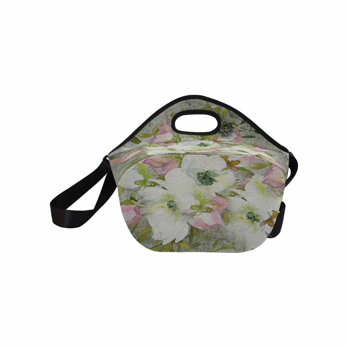 Vintage Floral print insulated lunch bag, Design 03