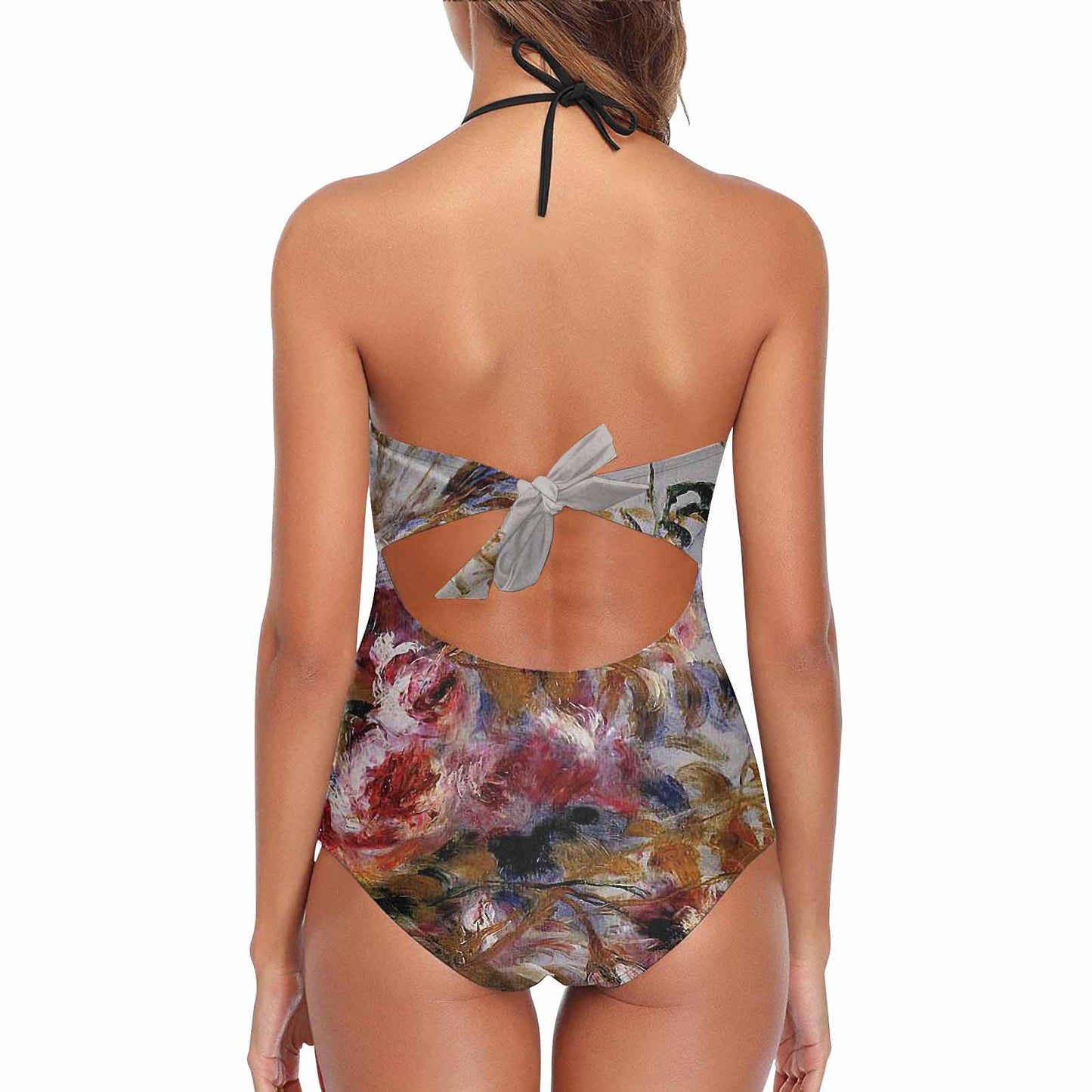 Vintage floral, vintage chest collar, one piece swim wear, Design 12