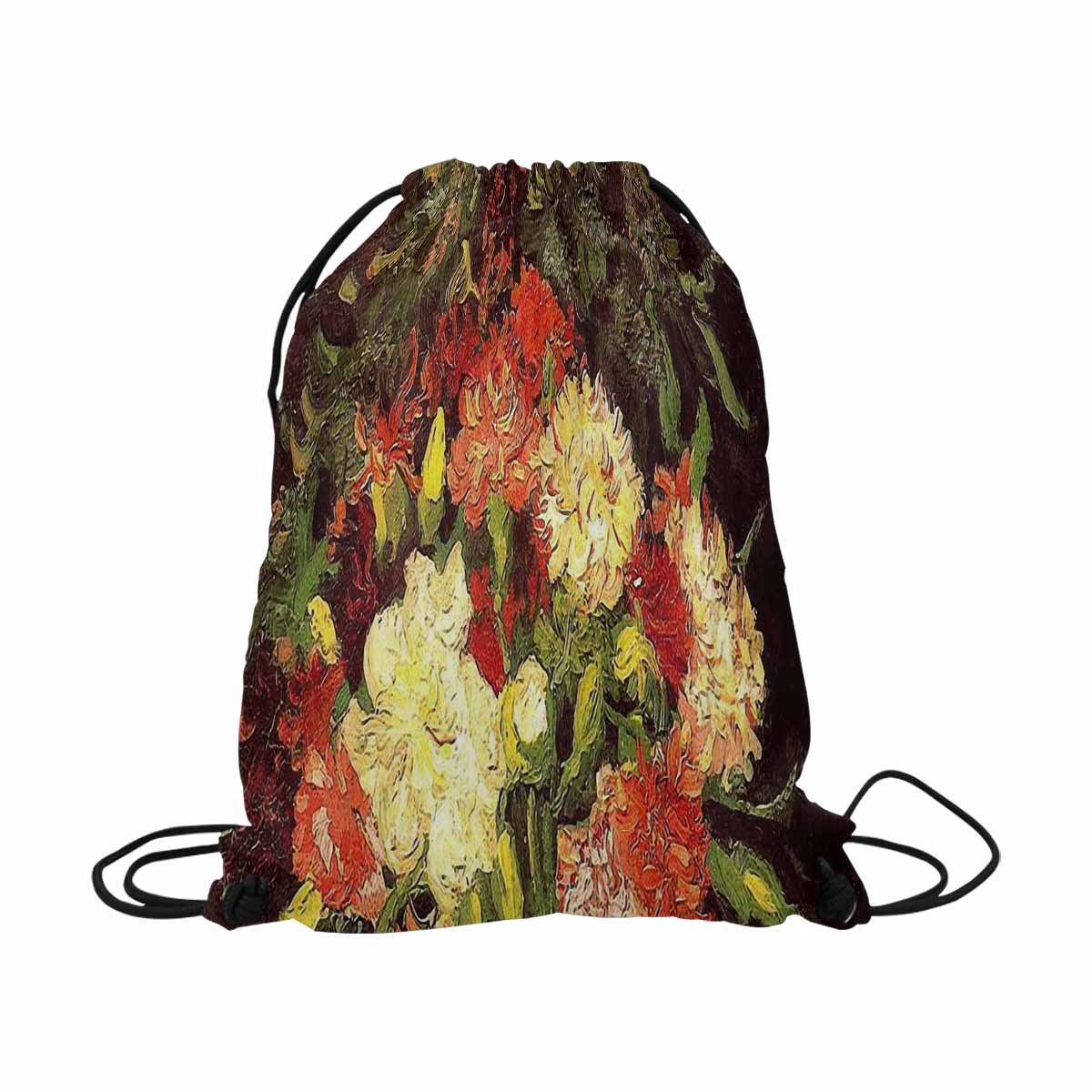 Vintage Floral print, DRAWSTRING BAG, LARGE, Design 33