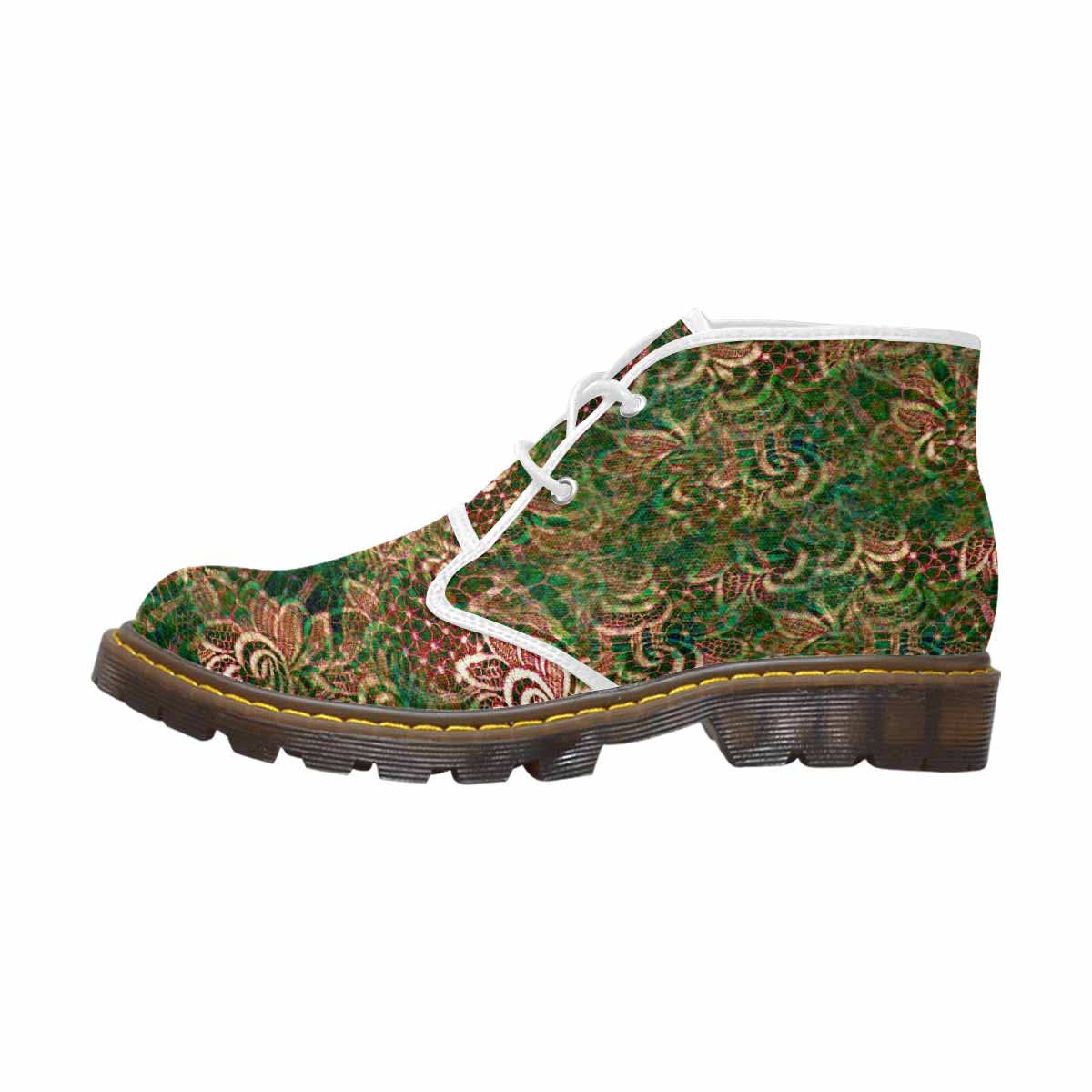 Lace Print, Cute comfy womens Chukka boots, design 34