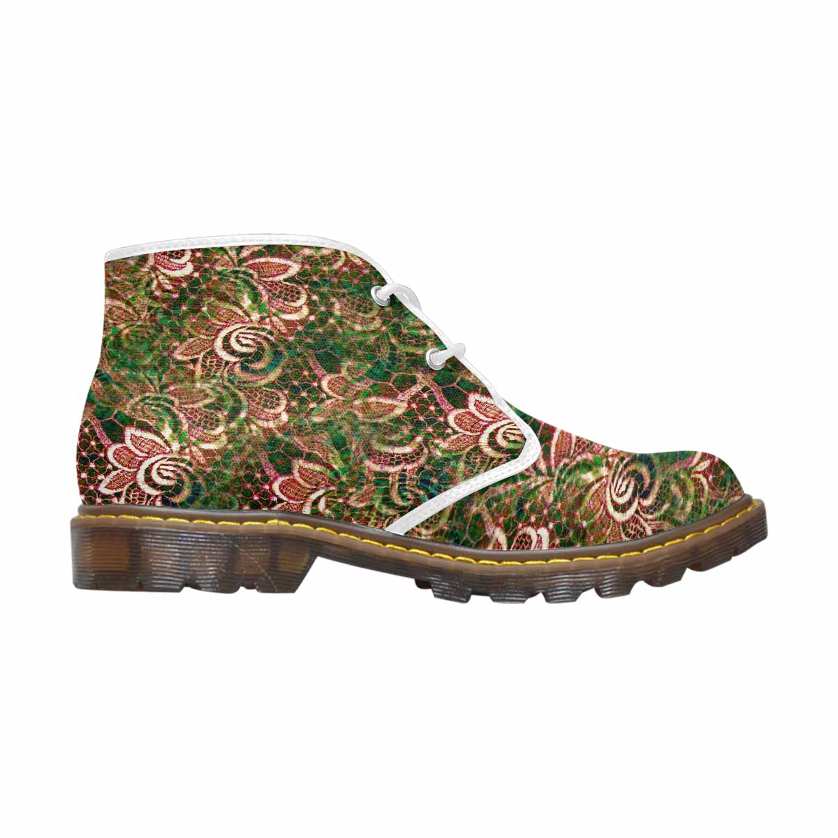 Lace Print, Cute comfy womens Chukka boots, design 34