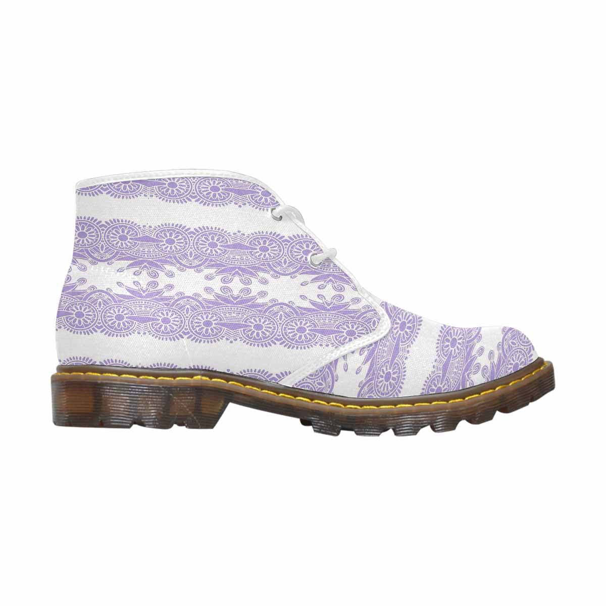 Lace Print, Cute comfy womens Chukka boots, design 07