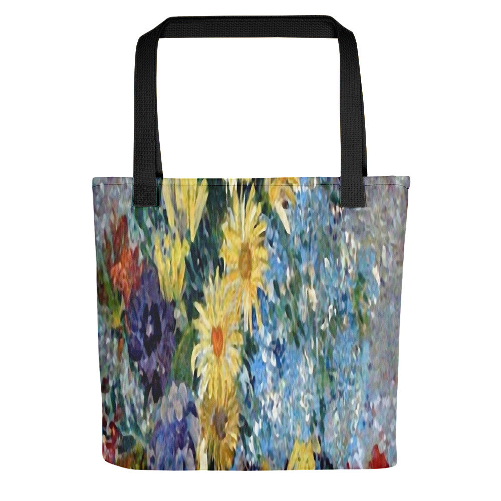 Vintage floral casual tote bag, beach bag, 15 x 15 inch, Design 41