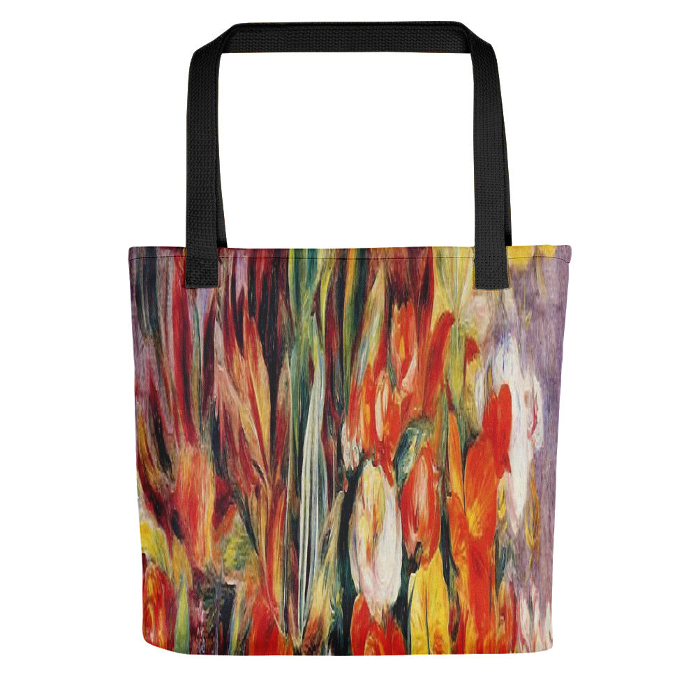 Vintage floral casual tote bag, beach bag, 15 x 15 inch, Design 19