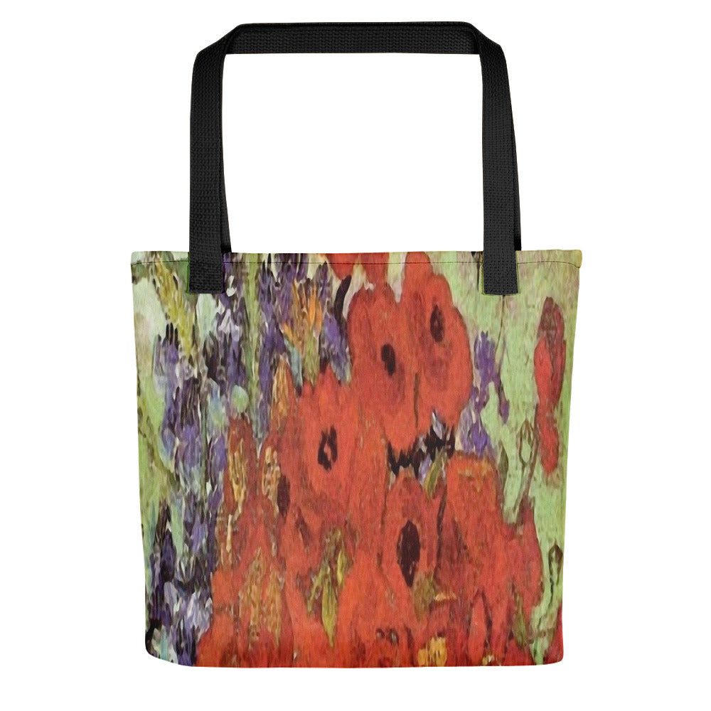 Vintage floral casual tote bag, beach bag, 15 x 15 inch, Design 47