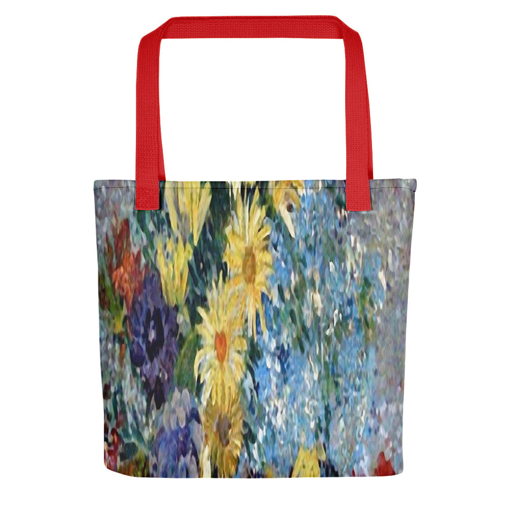 Vintage floral casual tote bag, beach bag, 15 x 15 inch, Design 41