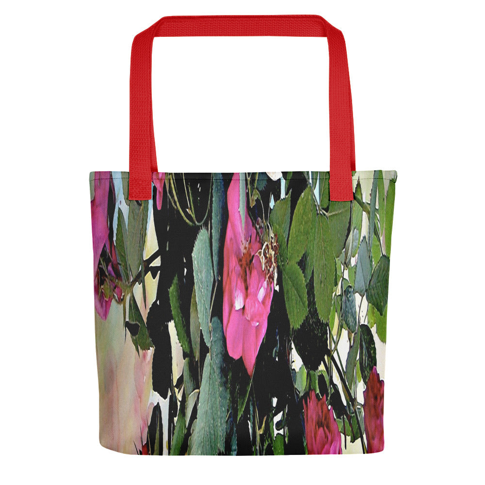 Vintage floral casual tote bag, beach bag, 15 x 15 inch, Design 22