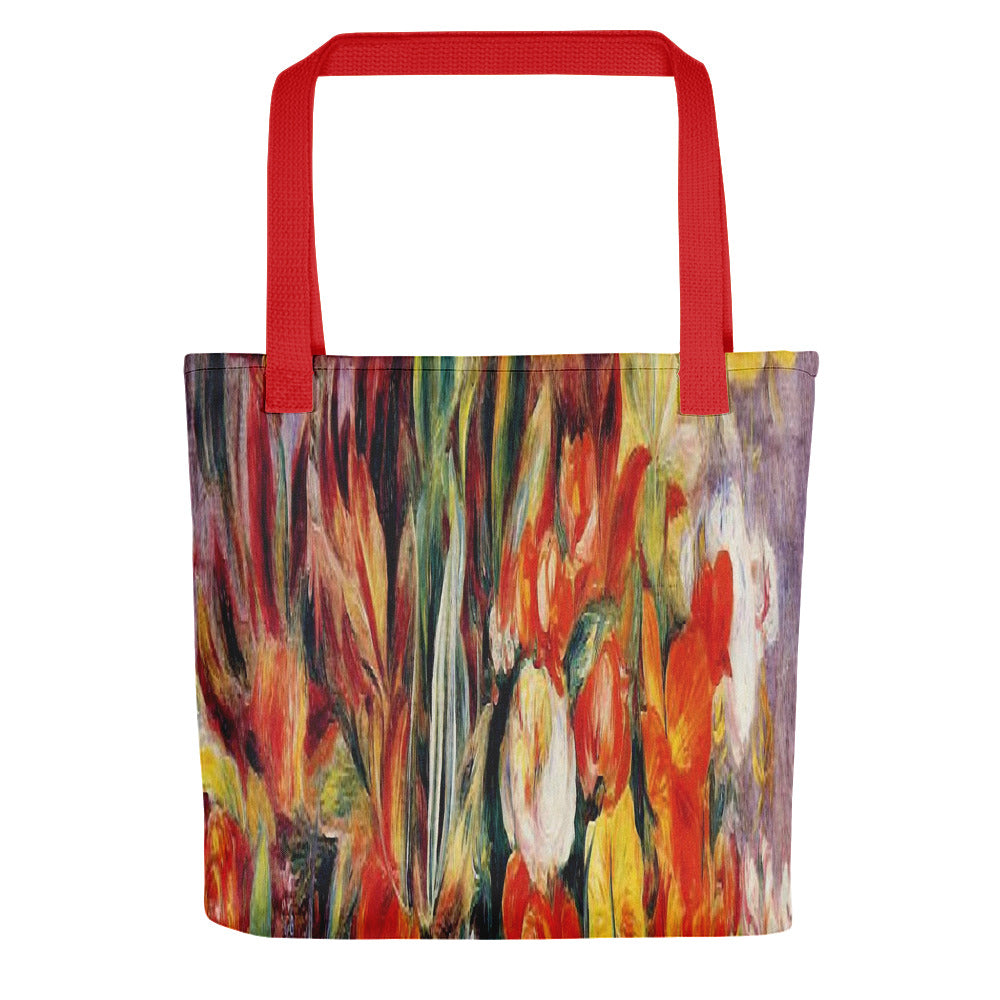 Vintage floral casual tote bag, beach bag, 15 x 15 inch, Design 19