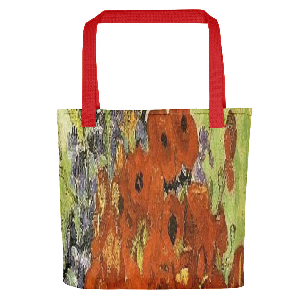 Vintage floral casual tote bag, beach bag, 15 x 15 inch, Design