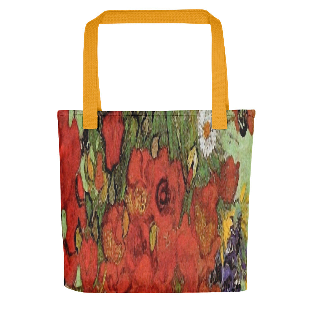 Vintage floral casual tote bag, beach bag, 15 x 15 inch, Design 47