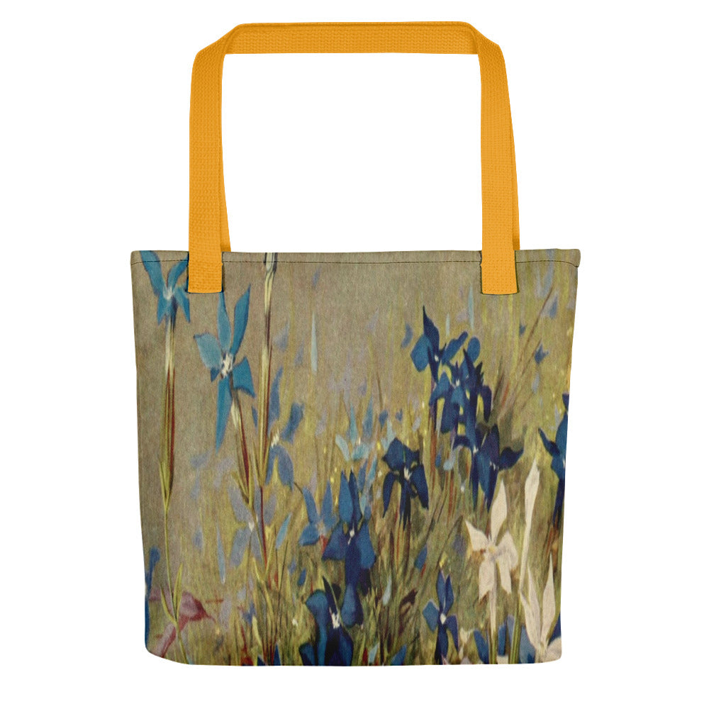 Vintage floral casual tote bag, beach bag, 15 x 15 inch, Design 39