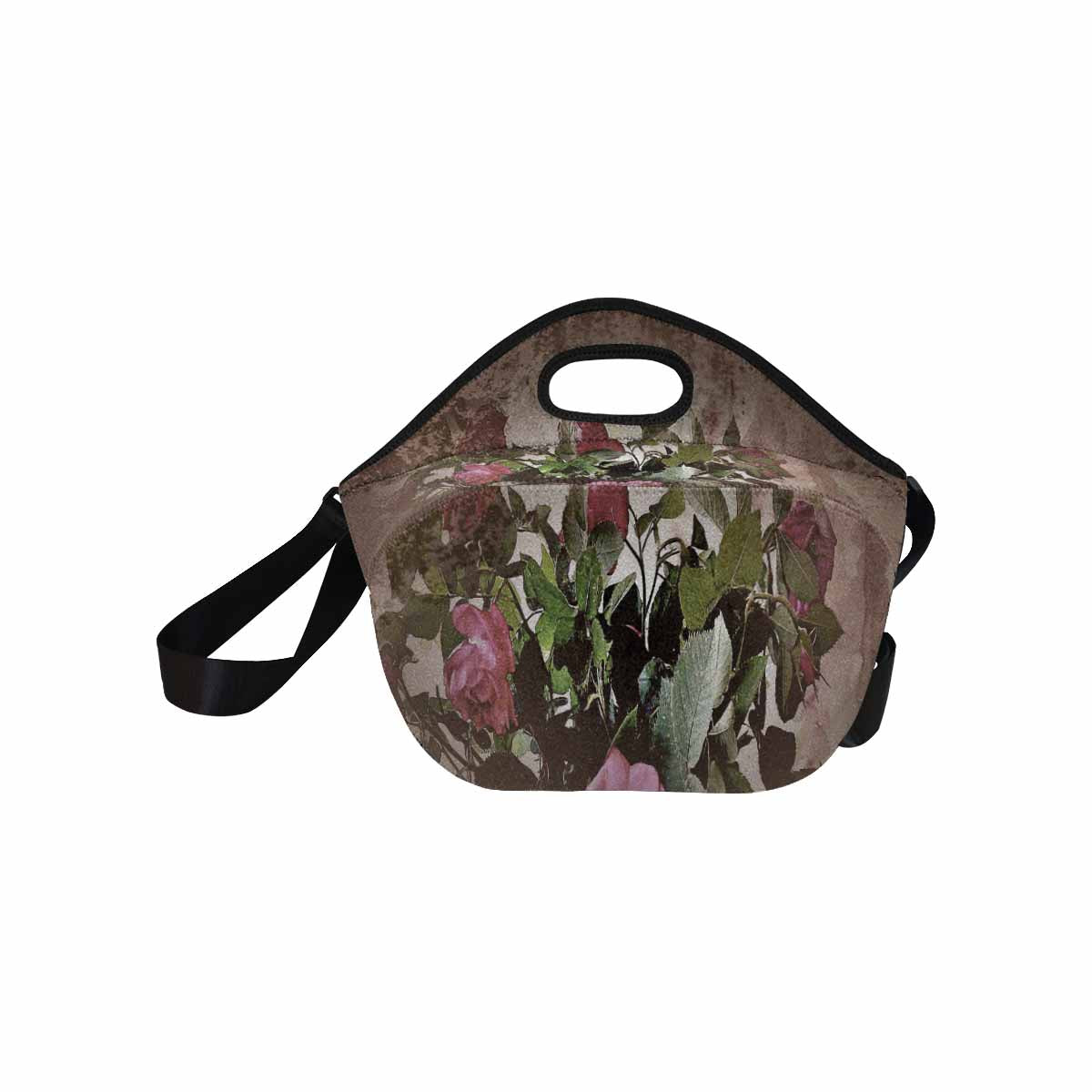 Vintage Floral print insulated lunch bag, Design 22x