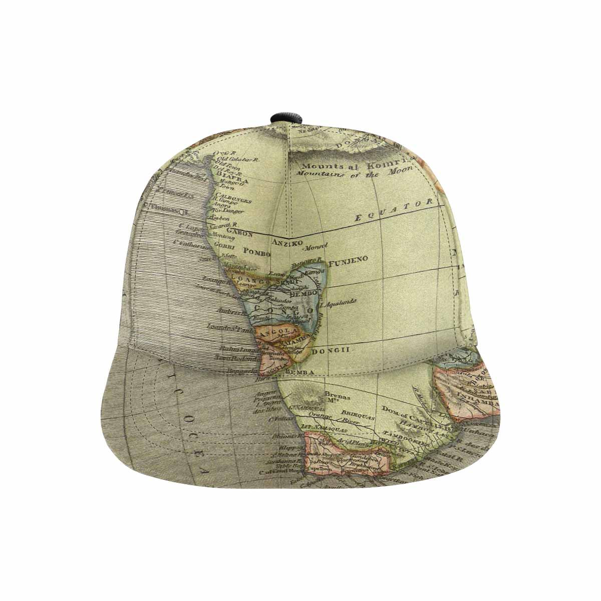 Antique Map design mens or womens deep snapback cap, trucker hat, Design 4