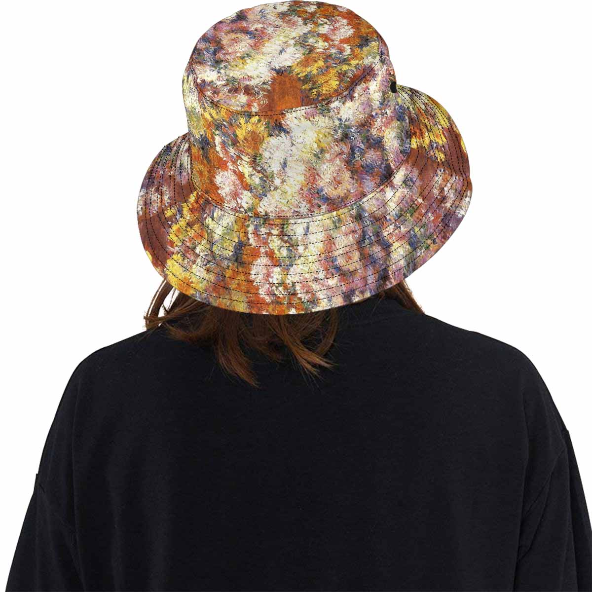 Vintage floral unisex bucket boonie Hat, outdoors hat, Design 57