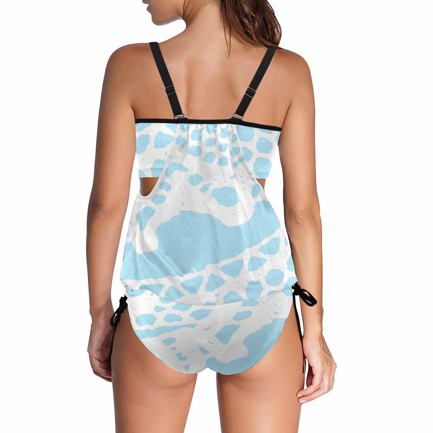 Cover belly Tankini swimwear, 2 pc Bikini, Printed Victorian lace, design 08B