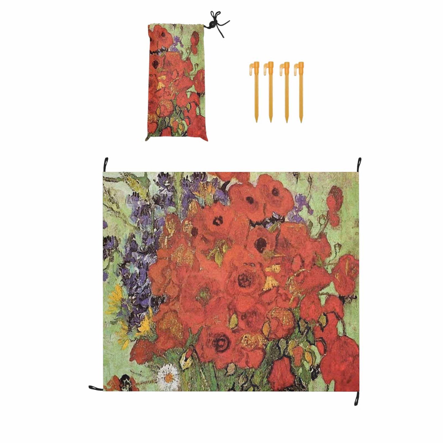 Vintage Floral waterproof picnic mat, 61 x 55in, Design 47