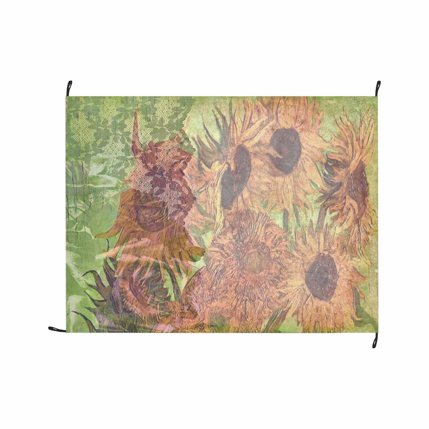 Vintage Floral waterproof picnic mat, 69 x 55in, Design 48xx