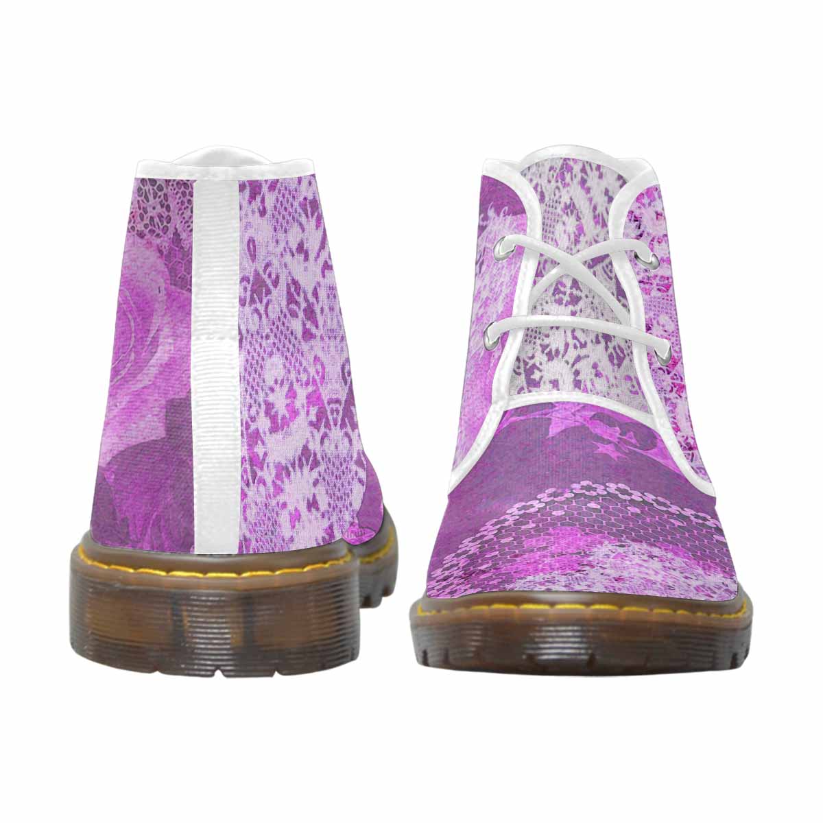 Lace Print, Cute comfy womens Chukka boots, design 03