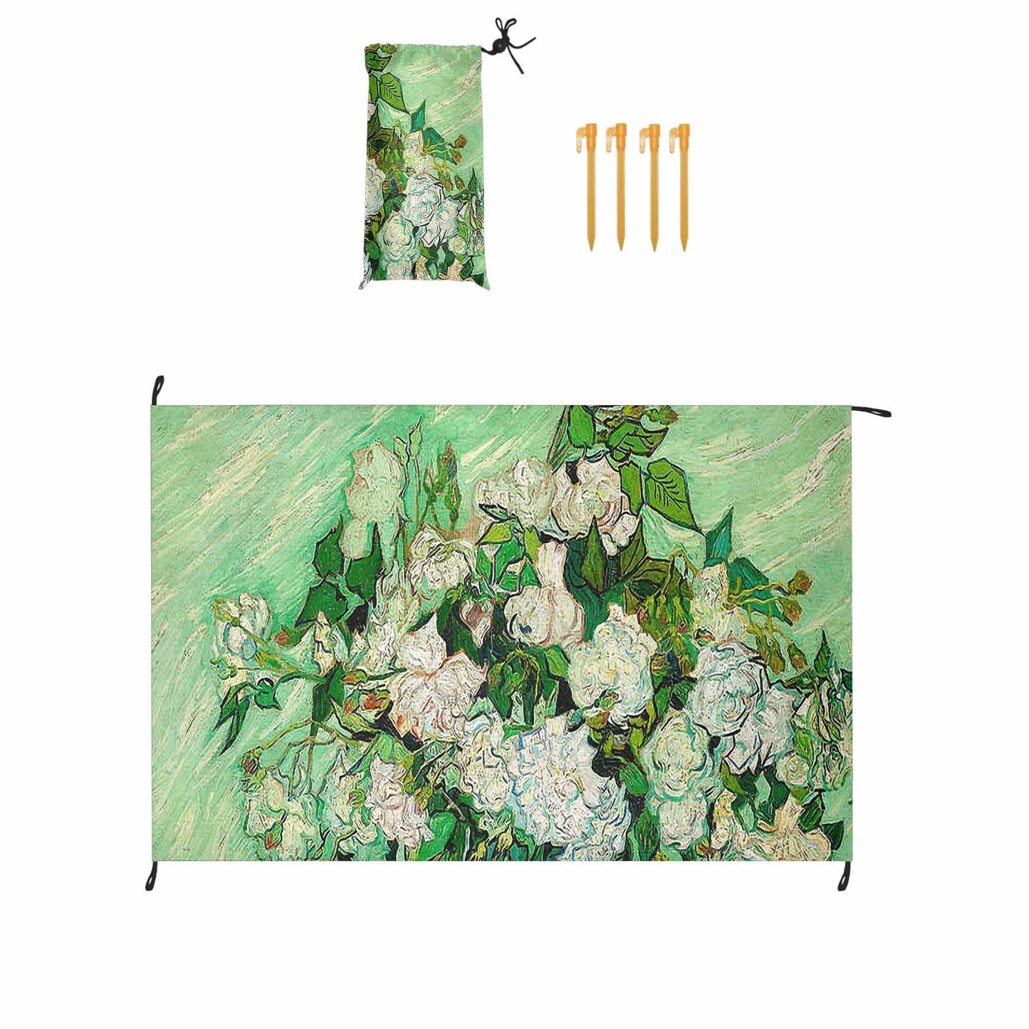 Vintage Floral waterproof picnic mat, 81 x 55in, Design 45