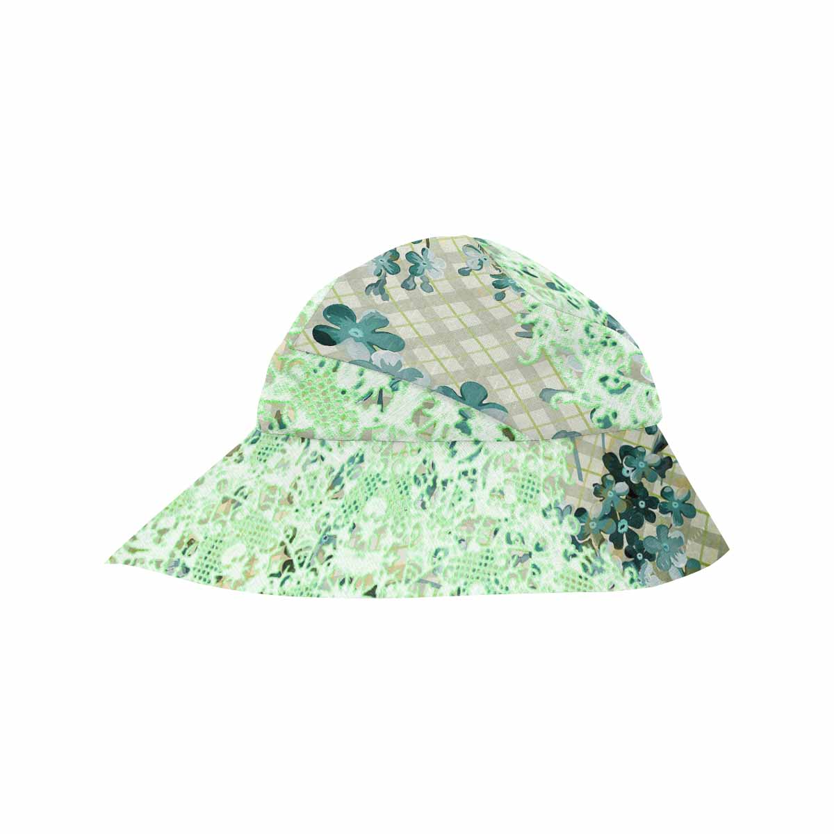 Victorian lace print, wide brim sunvisor Hat, outdoors hat, design 53